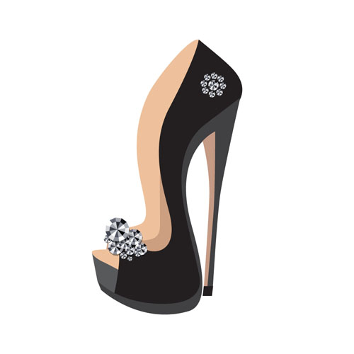 Women high heeled shoes vector illustration 03