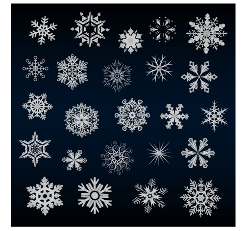 Beautiful snowflake pattern vectors 03 Beautiful snowflake pattern vectors 03