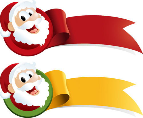 Christmas santa with ribbon vector Christmas santa with ribbon vector