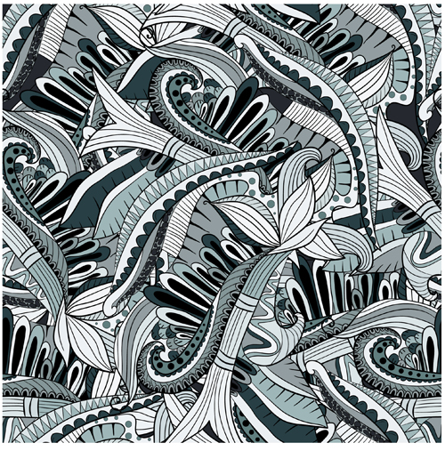 Colored doodle pattern seamless vector 03 Colored doodle pattern seamless vector 03