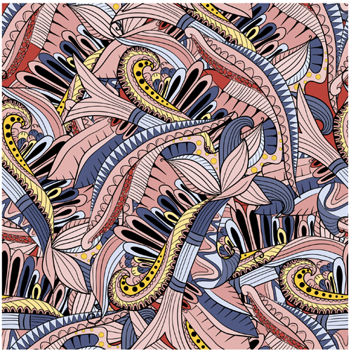 Colored doodle pattern seamless vector 05 Colored doodle pattern seamless vector 05