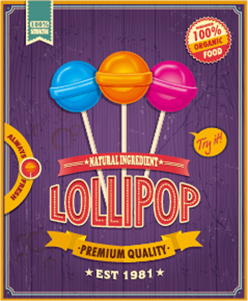 vintage poster lollipop colored 