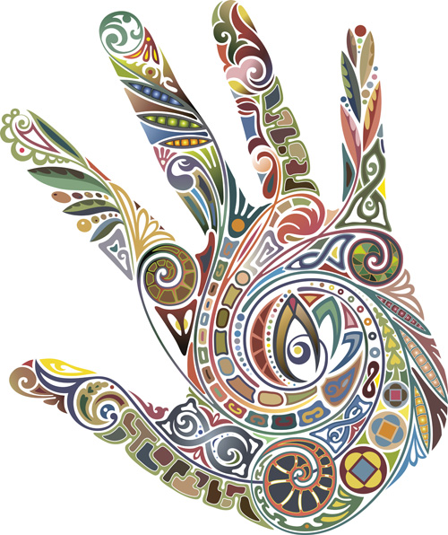 Creative palm design vector material 10