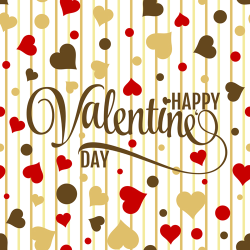 Elegant heart pattern with valentines day card vector 02 Elegant heart pattern with valentines day card vector 02