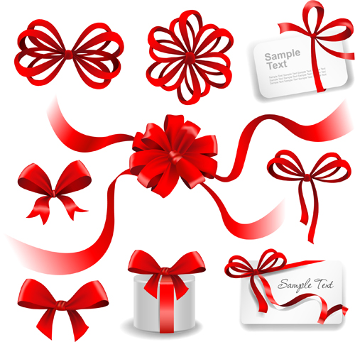 Gift card with red bow vector Gift card with red bow vector
