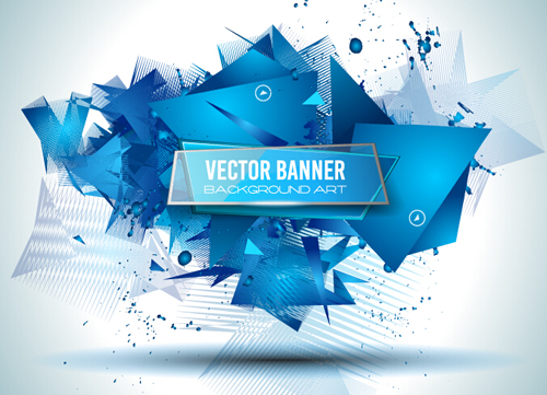 Glasses banner with geometric shapes background vector 01 Glasses banner with geometric shapes background vector 01