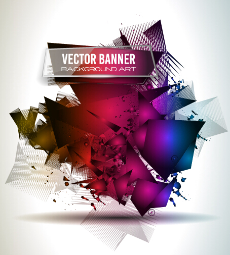 Glasses banner with geometric shapes background vector 06 Glasses banner with geometric shapes background vector 06