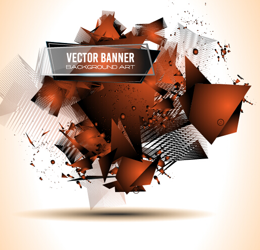 Glasses banner with geometric shapes background vector 07 Glasses banner with geometric shapes background vector 07
