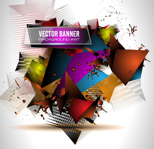 Glasses banner with geometric shapes background vector 08 Glasses banner with geometric shapes background vector 08