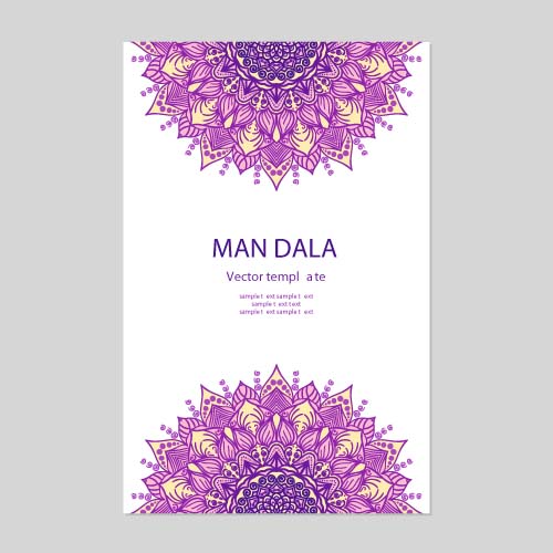 Mandala floral ornaments template vector 07