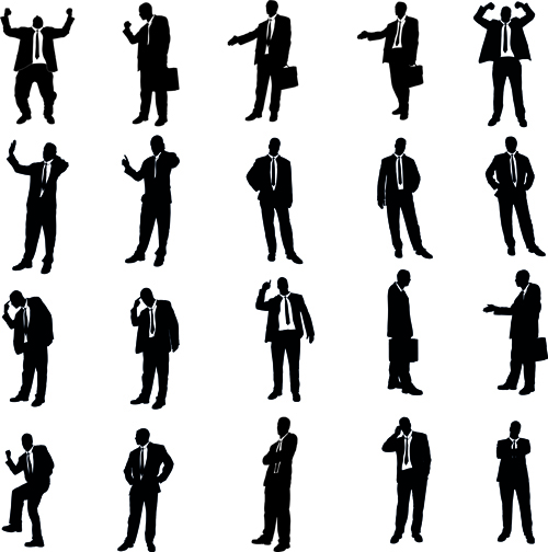 Vector set of businessman silhouettes graphics 03 Vector set of businessman silhouettes graphics 03