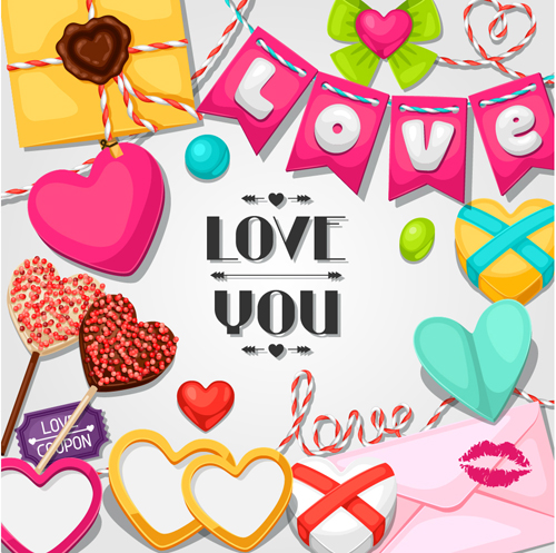 Valentines day design elements vector set 09 Valentines day design elements vector set 09