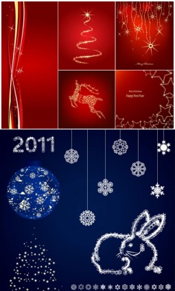 Vector set of christmas shiny background material 03 Vector set of christmas shiny background material 03