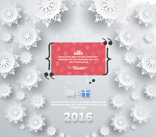 snowflake paper christmas background 2016 