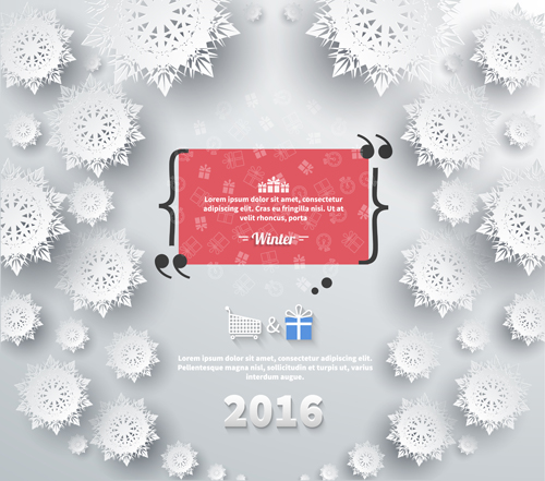 2016 Christmas paper snowflake background vector 01 2016 Christmas paper snowflake background vector 01