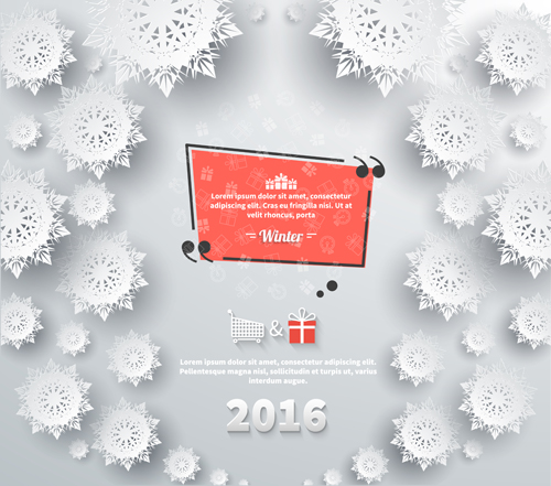 2016 Christmas paper snowflake background vector 02 2016 Christmas paper snowflake background vector 02