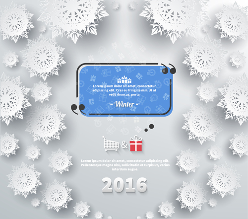 2016 Christmas paper snowflake background vector 03 2016 Christmas paper snowflake background vector 03