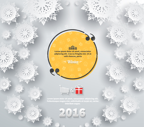 2016 Christmas paper snowflake background vector 04 2016 Christmas paper snowflake background vector 04