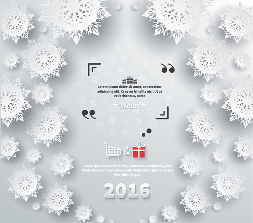 snowflake paper christmas background 2016 