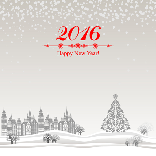 2016 new year with christmas tree winter background vector 02 2016 new year with christmas tree winter background vector 02