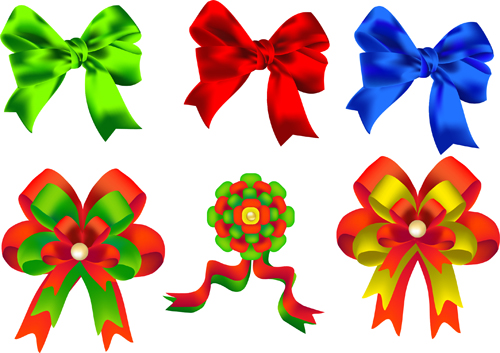 Beautiful colored bow vector material 02 Beautiful colored bow vector material 02
