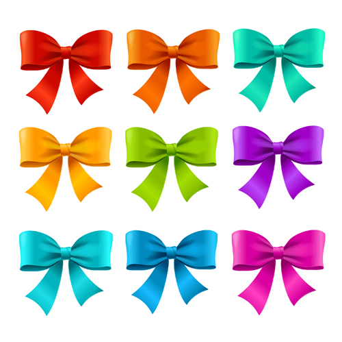 Beautiful colored bow vector material 03 Beautiful colored bow vector material 03
