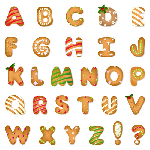 Biscuit alphabet cute vector Biscuit alphabet cute vector