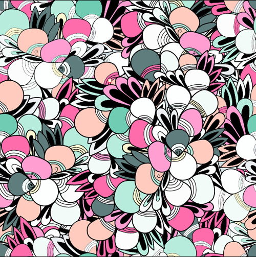 seamless pattern doodle colored 