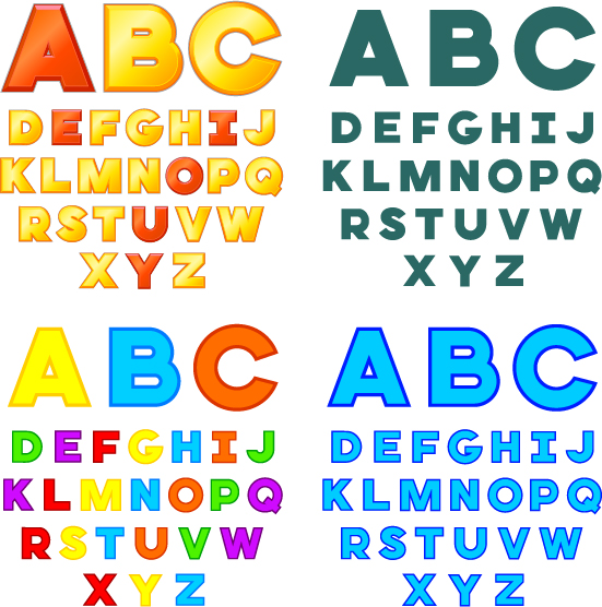 Colorful alphabets vector set 01 Colorful alphabets vector set 01