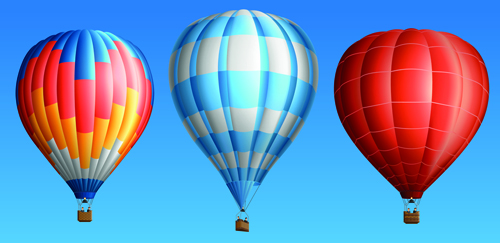 Creative colorful hot air balloons vector material 01 Creative colorful hot air balloons vector material 01