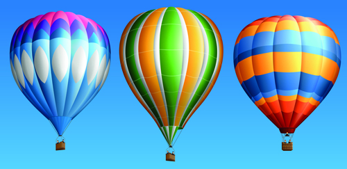 Creative colorful hot air balloons vector material 02 Creative colorful hot air balloons vector material 02