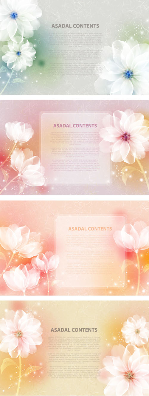 Elegant dream flowers background vector 04 Elegant dream flowers background vector 04