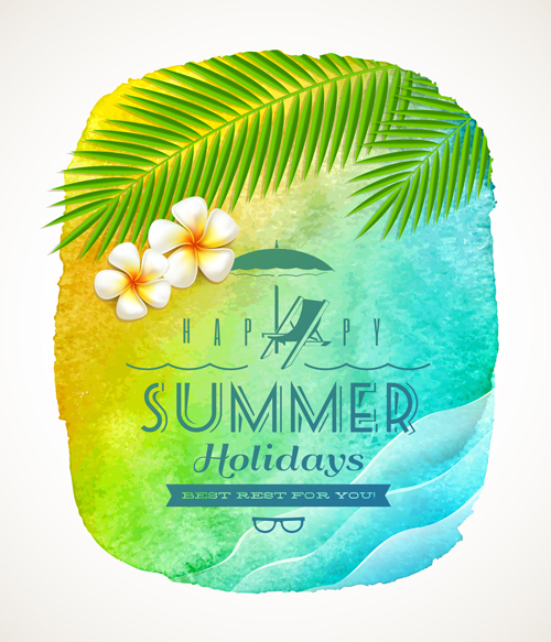 Enjoy summer time creative vector material 01