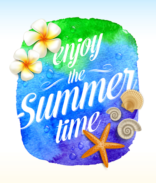 Enjoy summer time creative vector material 02