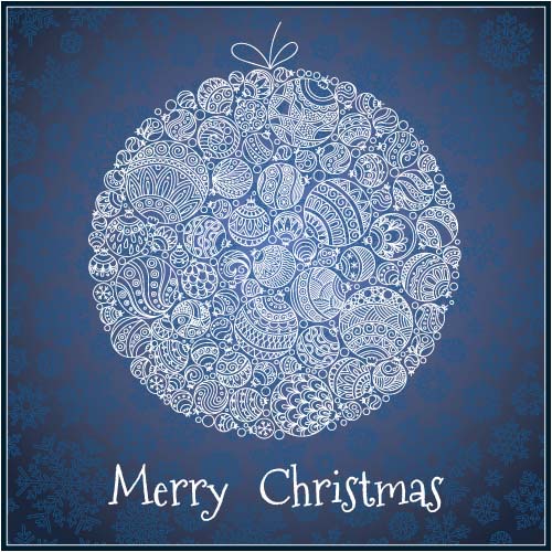 Floral christmas balls with greeting cards vector 05 Floral christmas balls with greeting cards vector 05
