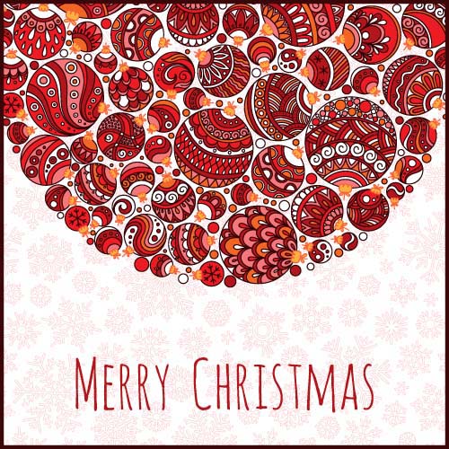 Floral christmas balls with greeting cards vector 06 Floral christmas balls with greeting cards vector 06