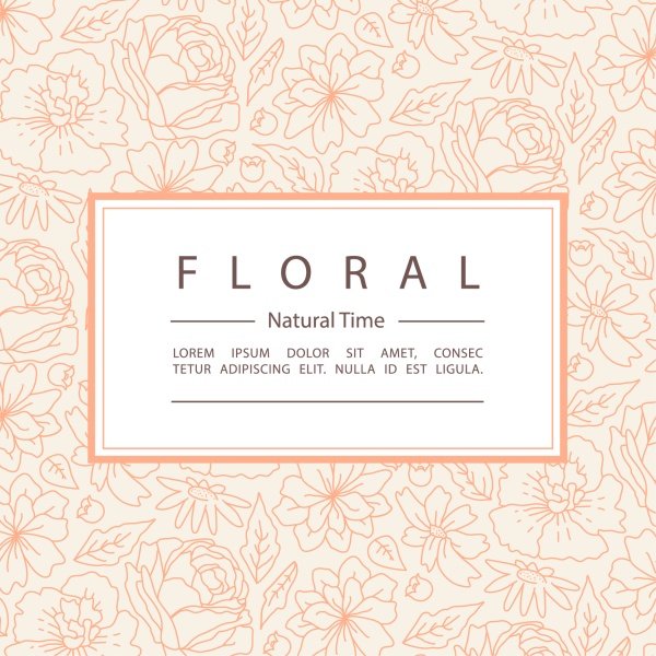 Line floral pattern with vintage background vector Line floral pattern with vintage background vector