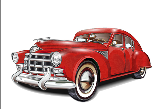 Luxury retro car vector illustration 01 Luxury retro car vector illustration 01