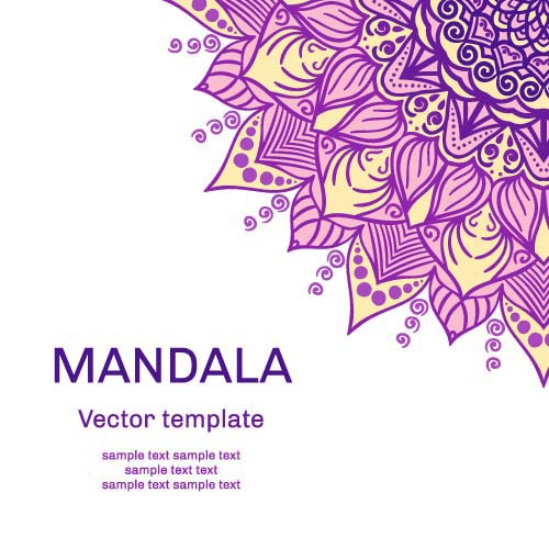 Mandala floral ornaments template vector 03