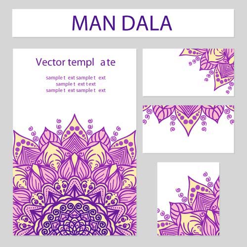 Mandala floral ornaments template vector 06