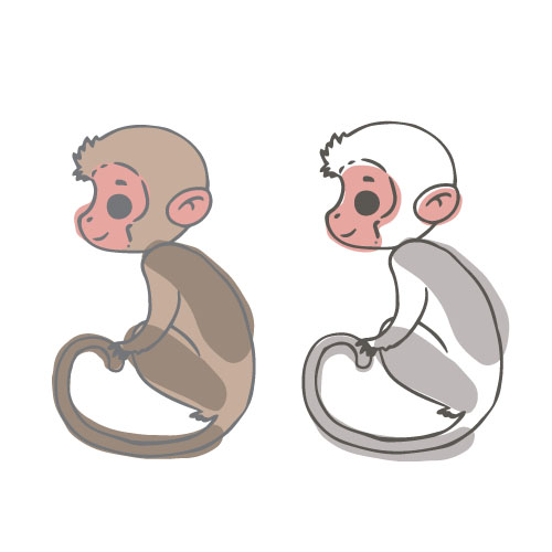 Monkey with watercolor vector Monkey with watercolor vector
