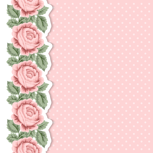 vintage pink flower cards 