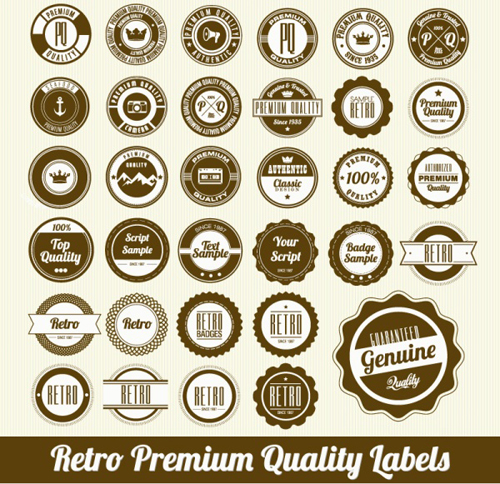 vintage round quality premium labels 