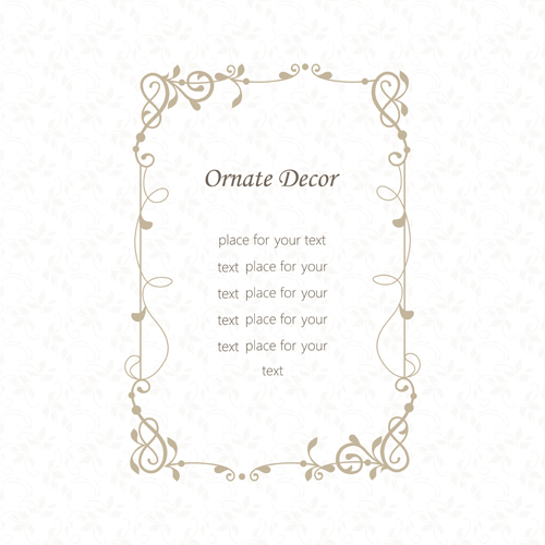 Simple decor frame design vector 05