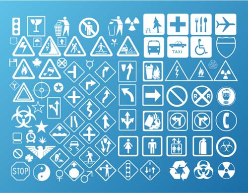 Social Warning signs vector material set Social Warning signs vector material set