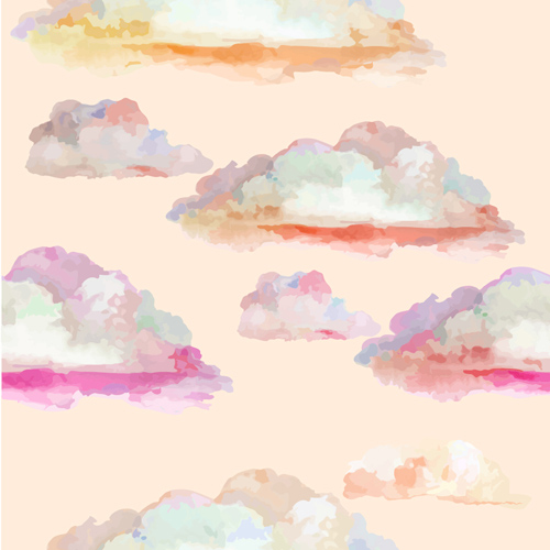 Watercolor cloud seamless pattern vector Watercolor cloud seamless pattern vector