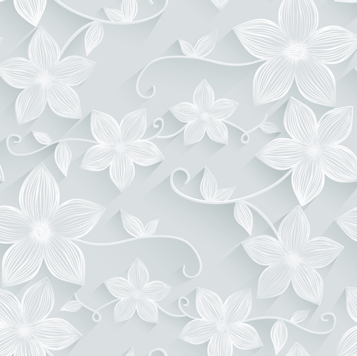 white seamless pattern material flower 