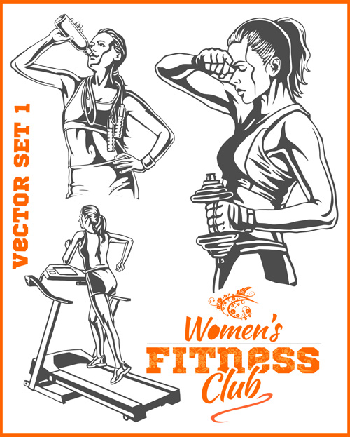 Womens fitness club poster vectors material 08 Womens fitness club poster vectors material 08