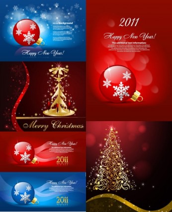 Vector set of christmas shiny background material 02 Vector set of christmas shiny background material 02