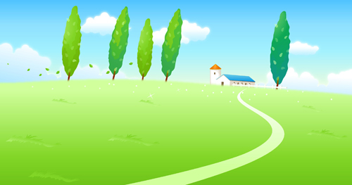 Beautiful cartoon landscapes vector set 10 Beautiful cartoon landscapes vector set 10